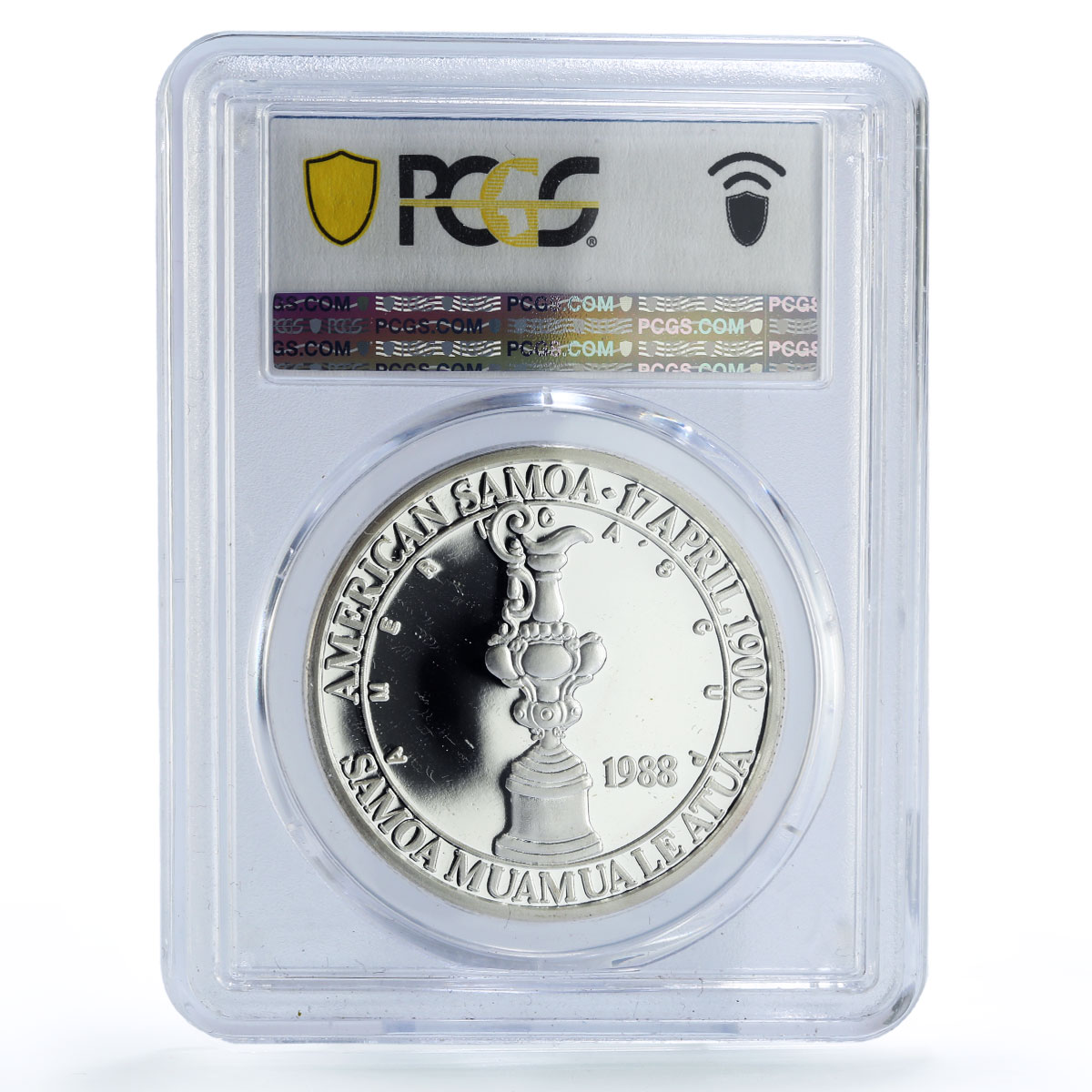 American Samoa 5 dollars America Cup Yachting Ship PR69 PCGS silver coin 1988