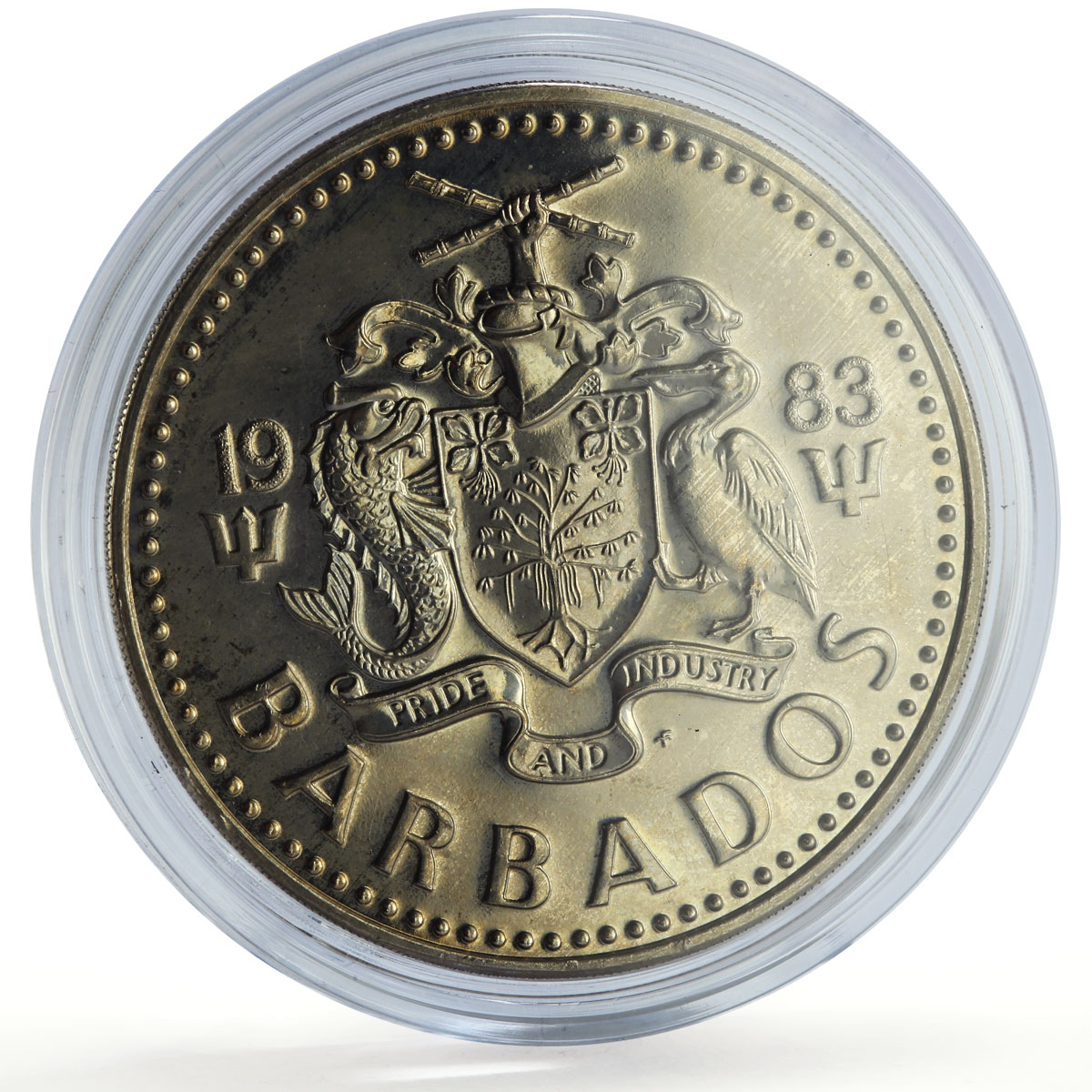 Barbados 10 dollars Summer Olympic Games Pelican Bird KM-36 CuNi coin 1983