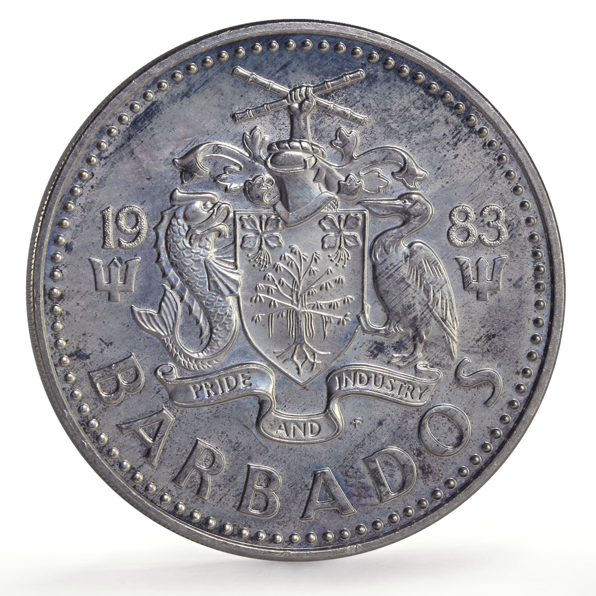 Barbados 10 dollars Summer Olympic Games Pelican Bird KM-36 CuNi coin 1983
