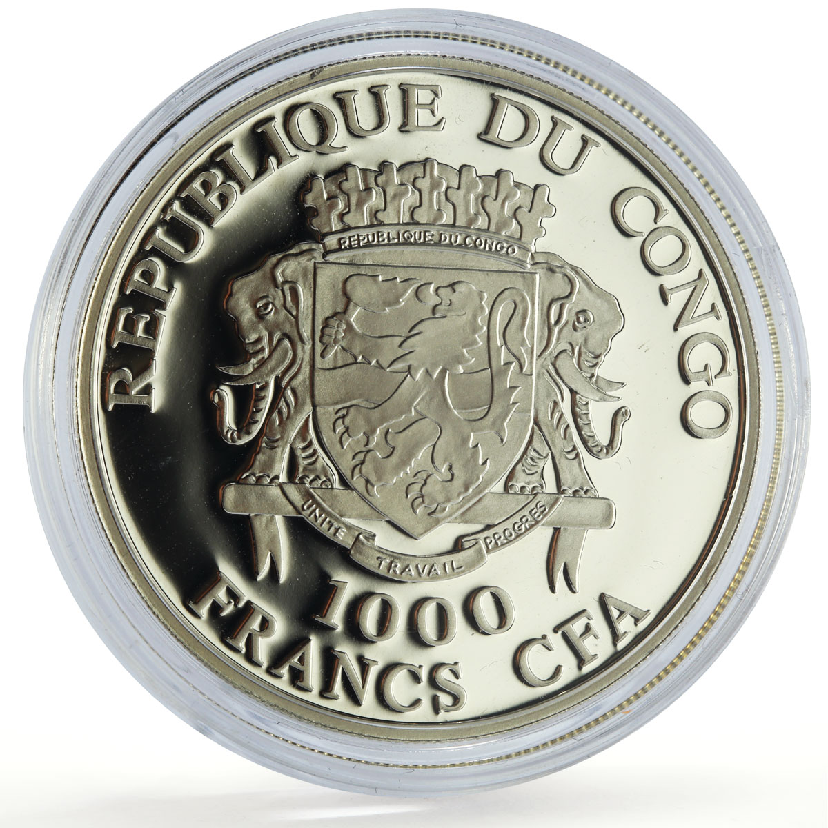 Congo 1000 francs Easter Jesus Christ Religion Holidays proof silver coin 2011