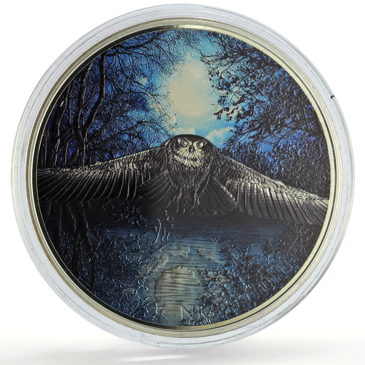 Ivory Coast 2000 francs Night Hunters Owl Bird Fauna Matte 3 oz silver coin 2017