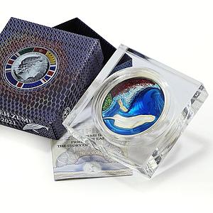 Cameroon 1000 francs Earth Story 3 Water Marine Life Whale 4 oz silver coin 2021