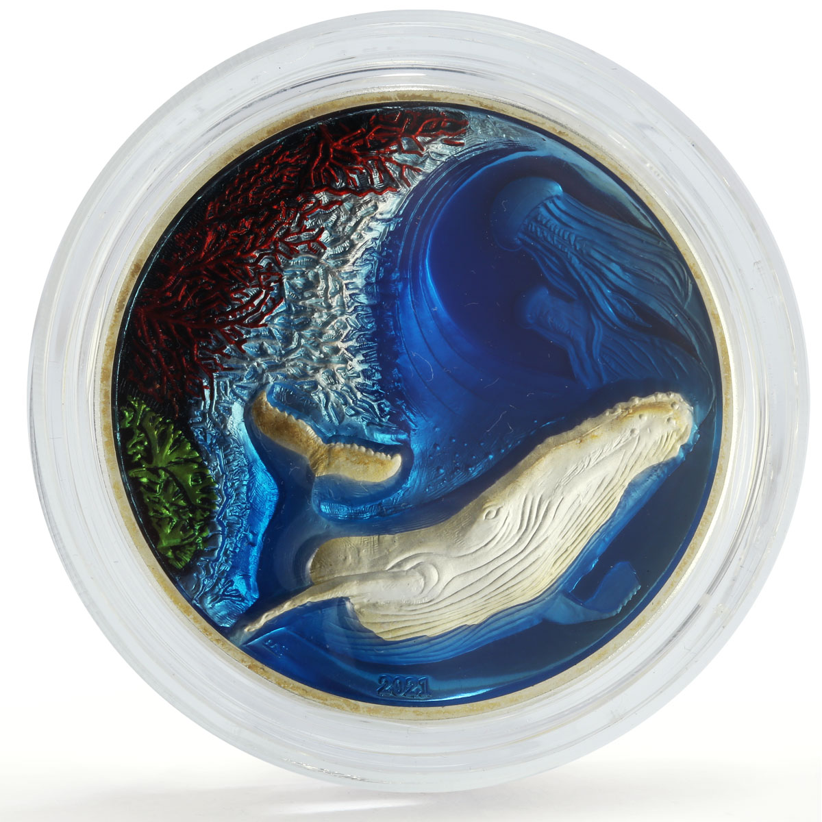 Cameroon 1000 francs Earth Story 3 Water Marine Life Whale 4 oz silver coin 2021