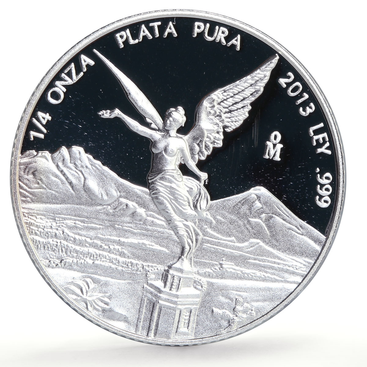 Mexico 1/4 onza Libertad Angel of Independence proof silver coin 2013