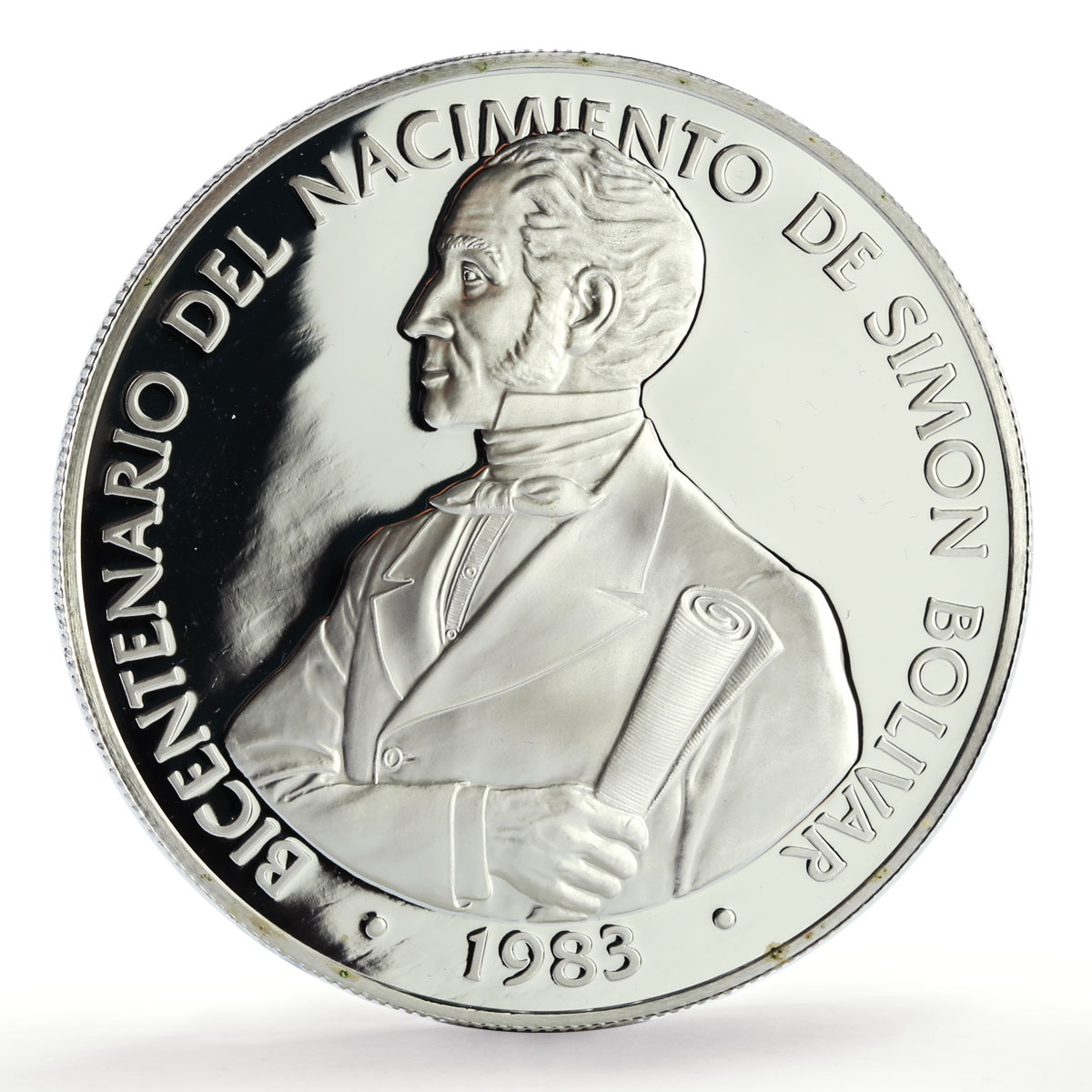 Panama 20 balboas Simon Bolivar 200th Birth Politics proof silver coin 1983