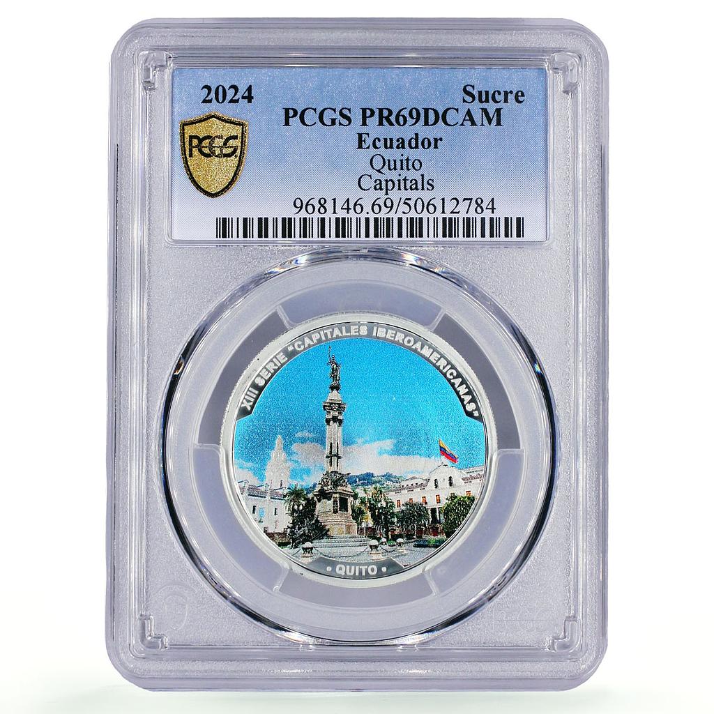 Ecuador 1 sucre Ibero-American Capitals Quito PR69 PCGS silver coin 2024