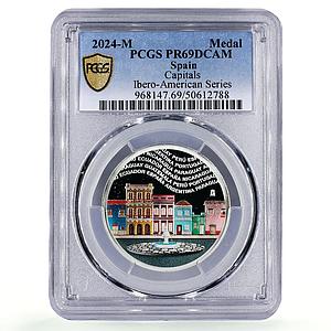 Spain Ibero-American Series XIII Capitals Cities PR69 PCGS silver medal 2024