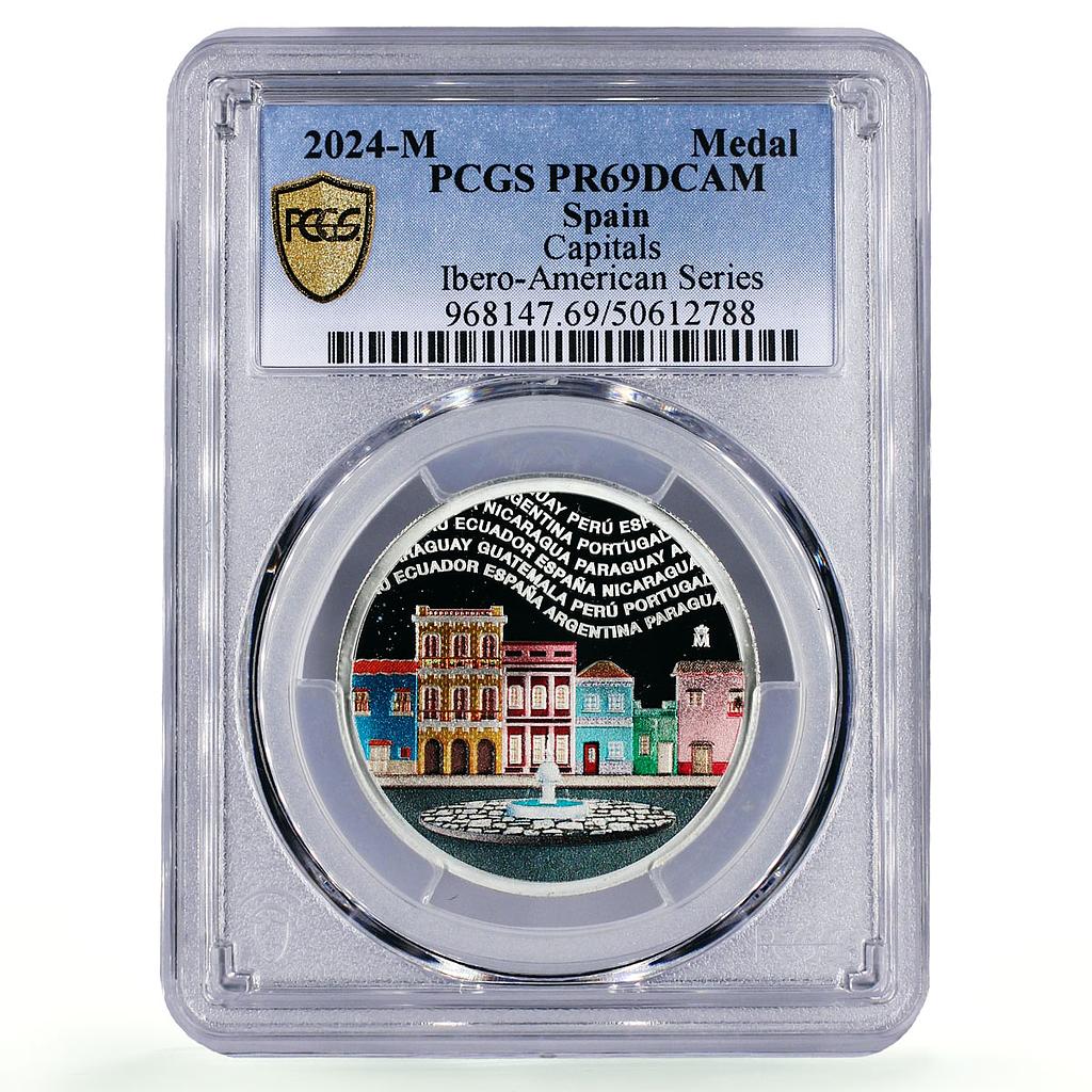 Spain Ibero-American Series XIII Capitals Cities PR69 PCGS silver medal 2024