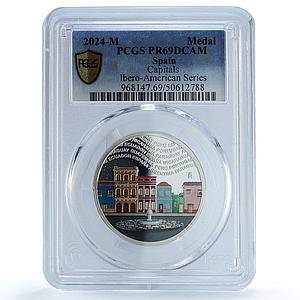 Spain Ibero-American Series XIII Capitals Cities PR69 PCGS silver medal 2024