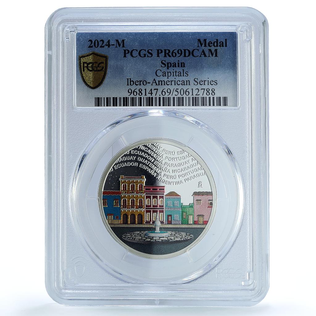 Spain Ibero-American Series XIII Capitals Cities PR69 PCGS silver medal 2024 Spain Ibero-American Series XIII Capitals Cities PR69 PCGS silver medal 2024