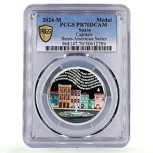 Spain Ibero-American Series XIII Capitals Cities PR70 PCGS silver medal 2024