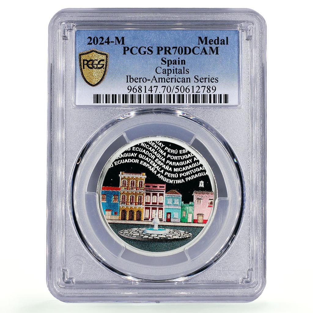 Spain Ibero-American Series XIII Capitals Cities PR70 PCGS silver medal 2024
