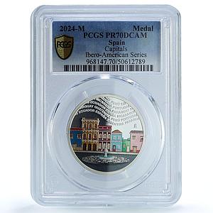 Spain Ibero-American Series XIII Capitals Cities PR70 PCGS silver medal 2024