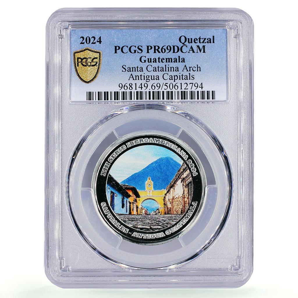 Guatemala 1 quetzal Ibero-American Capitals Santa Catalina PR69 PCGS coin 2024