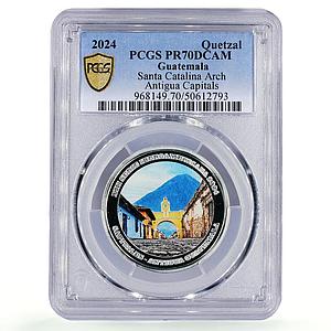 Guatemala 1 quetzal Ibero-American Capitals Santa Catalina PR70 PCGS coin 2024