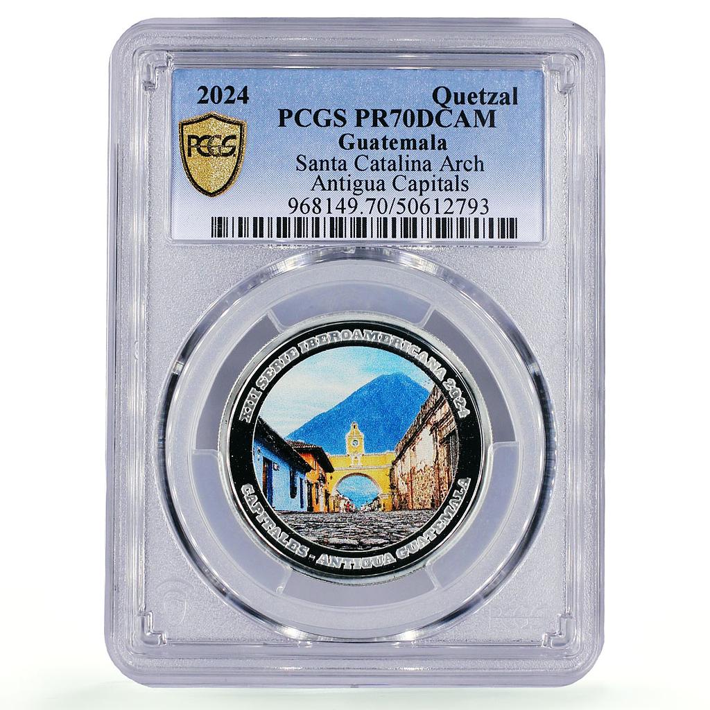 Guatemala 1 quetzal Ibero-American Capitals Santa Catalina PR70 PCGS coin 2024