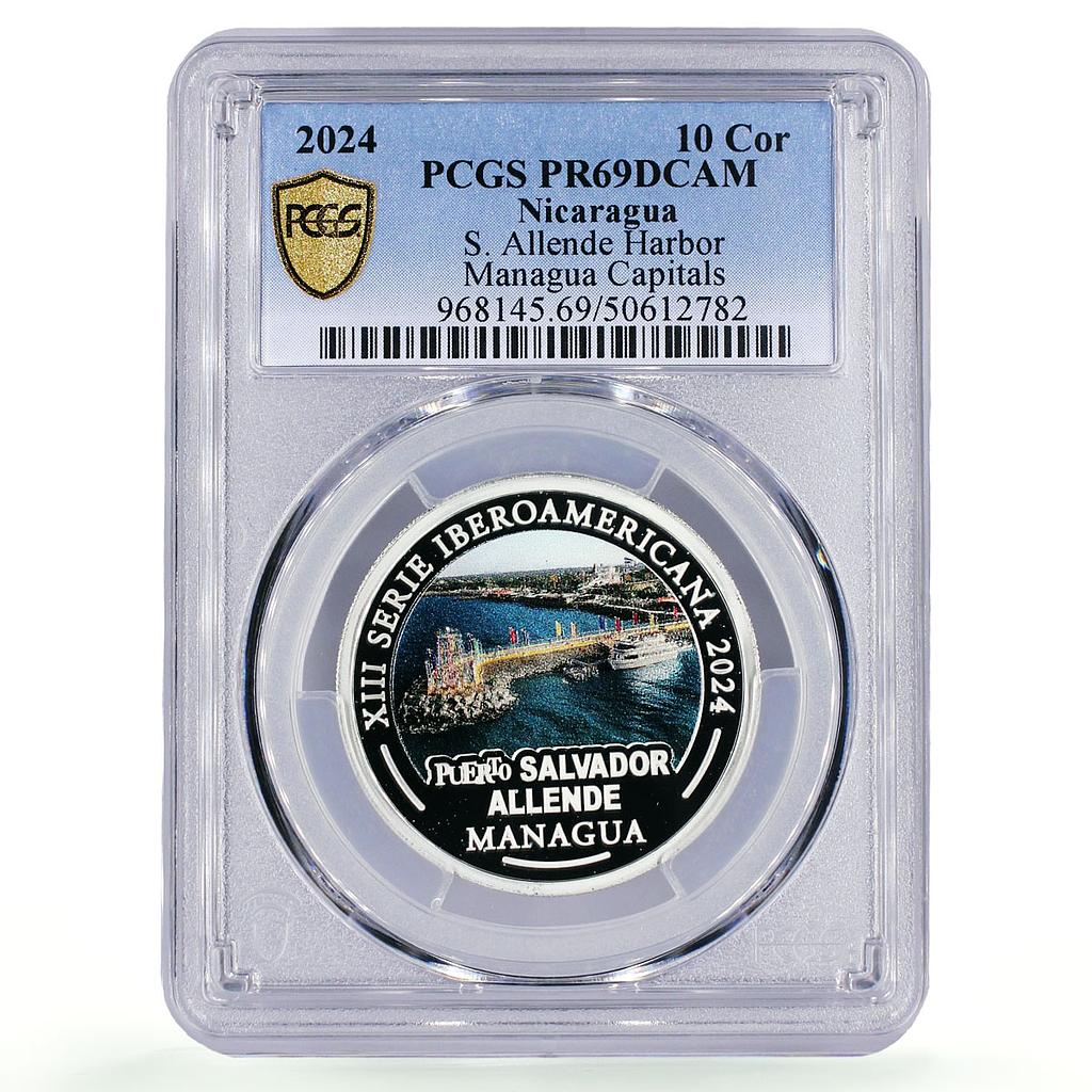 Nicaragua 10 cordobas Ibero-American Capitals Managua PR69 PCGS silver coin 2024