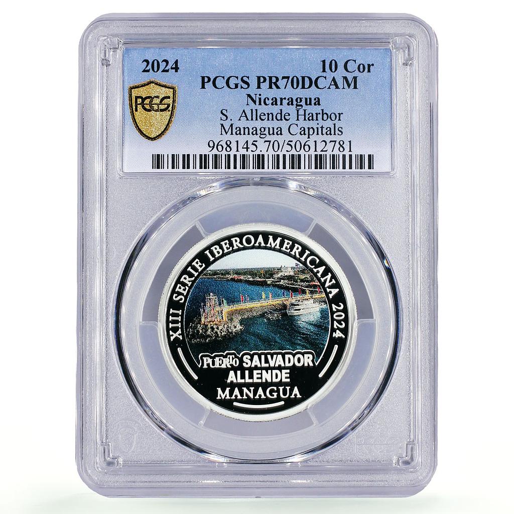 Nicaragua 10 cordobas Ibero-American Capitals Managua PR70 PCGS silver coin 2024