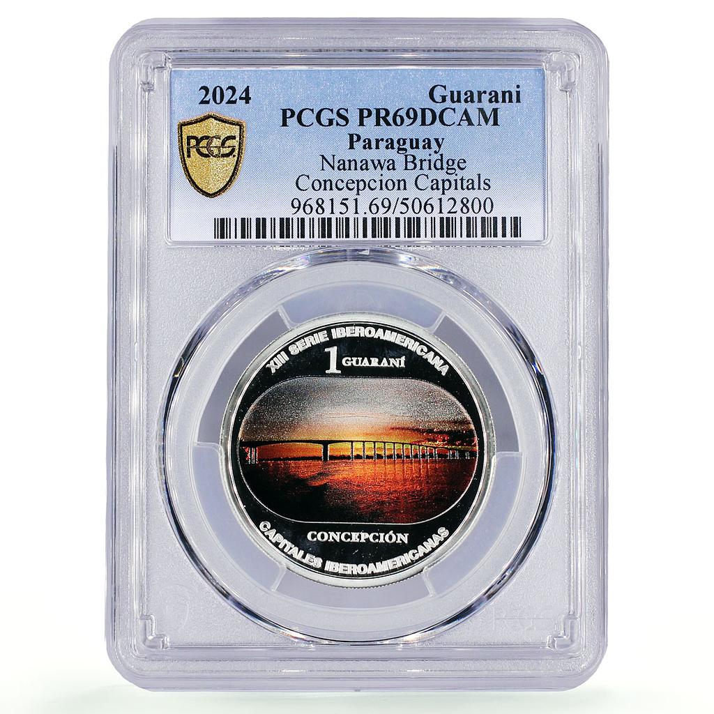 Paraguay 1 guarani Ibero-American Capitals Concepcion PR69 PCGS silver coin 2024