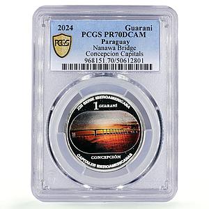 Paraguay 1 guarani Ibero-American Capitals Concepcion PR70 PCGS silver coin 2024