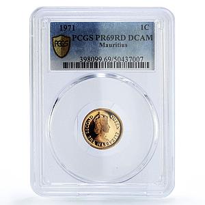 Mauritius 1 cent Republic Coinage Queen Elizabeth PR69 PCGS bronze coin 1971