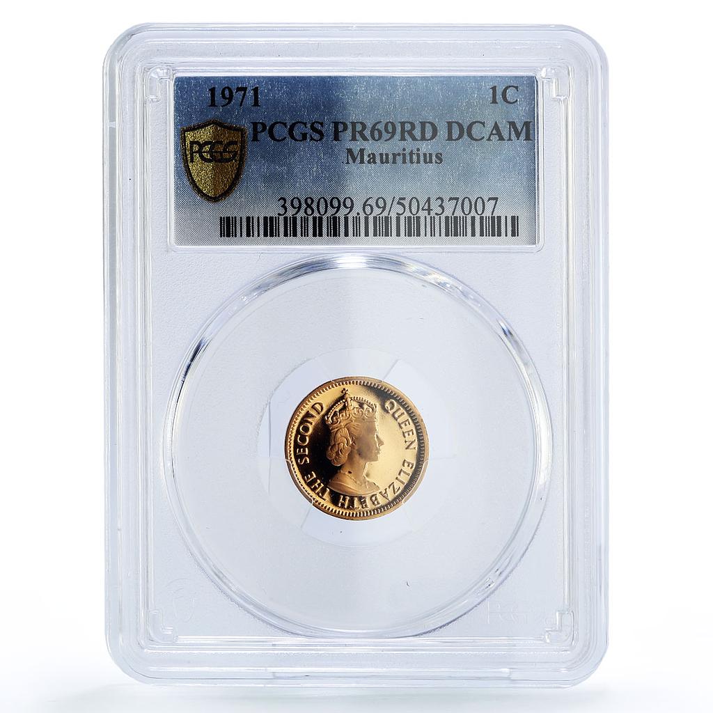 Mauritius 1 cent Republic Coinage Queen Elizabeth PR69 PCGS bronze coin 1971