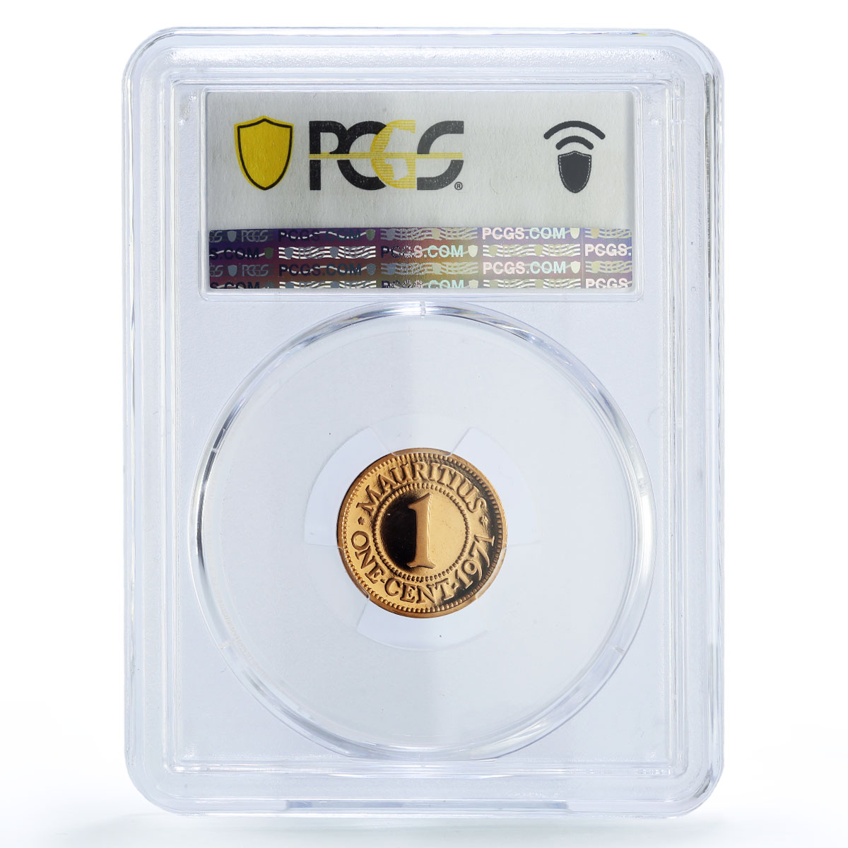 Mauritius 1 cent Republic Coinage Queen Elizabeth PR69 PCGS bronze coin 1971