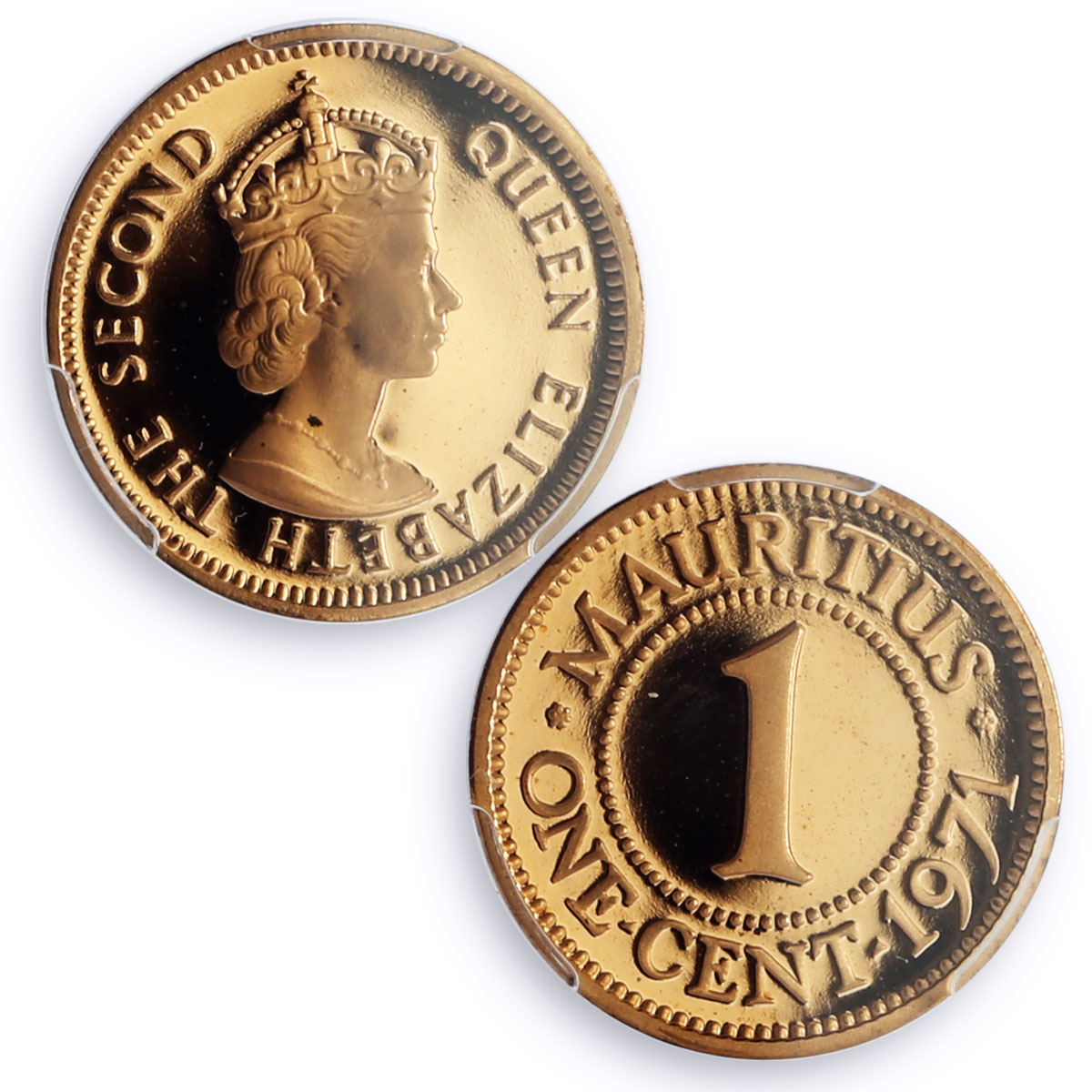 Mauritius 1 cent Republic Coinage Queen Elizabeth PR69 PCGS bronze coin 1971