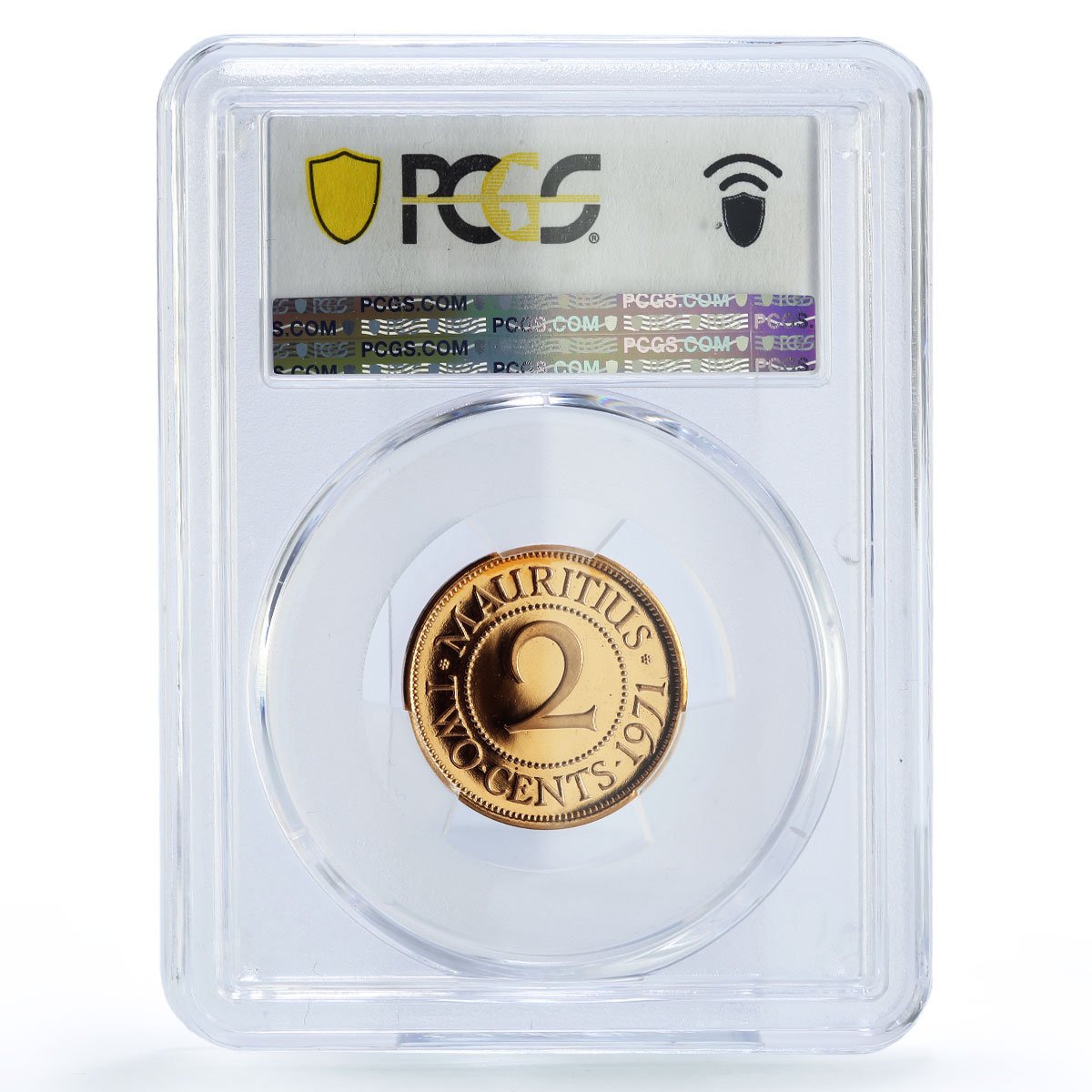 Mauritius 2 cents Rupublic Coinage Queen Elizabeth PR69 PCGS bronze coin 1971