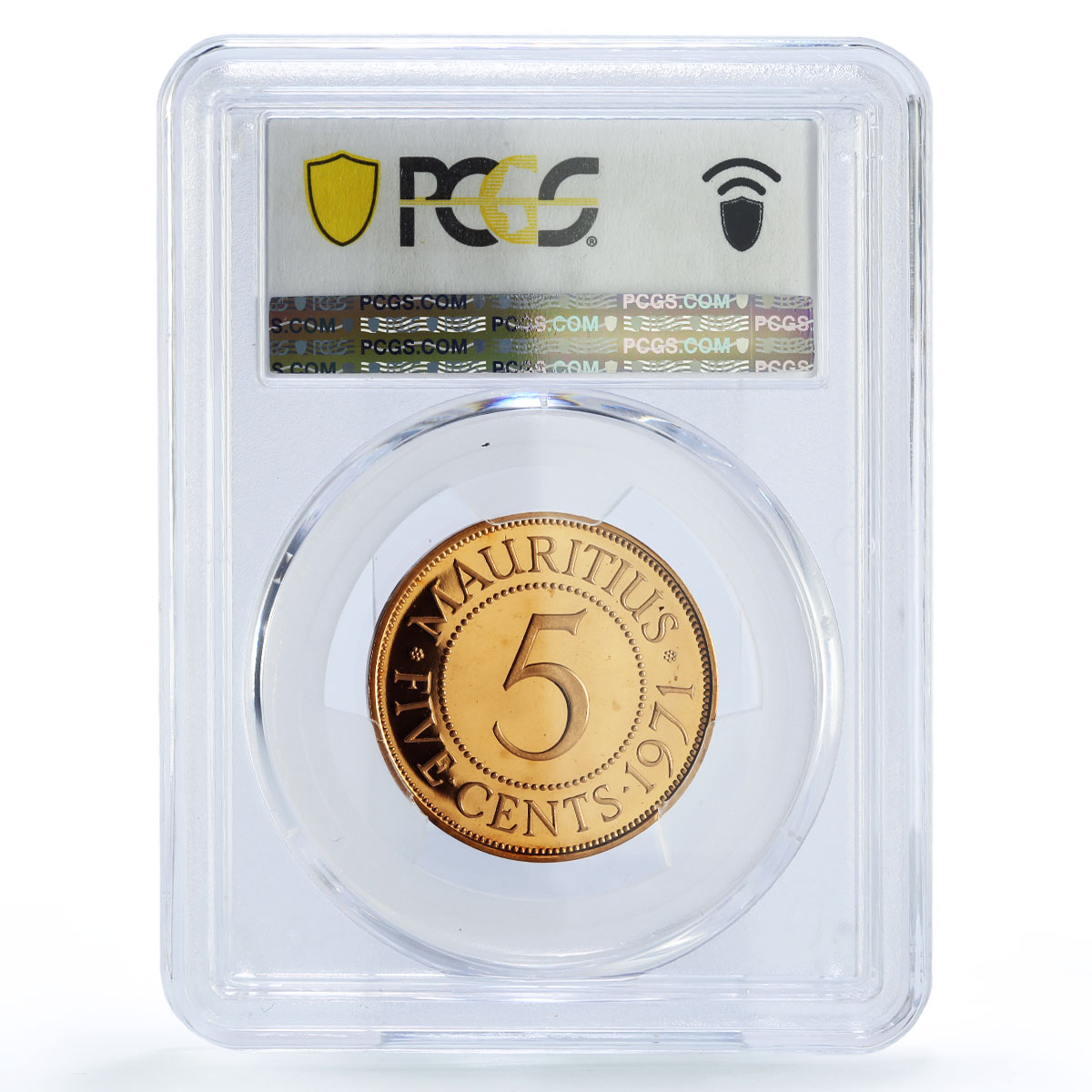 Mauritius 5 cents Republic Coinage Queen Elizabeth PR67 PCGS bronze coin 1971