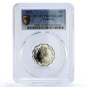 Mauritius 10 cents Republic Coinage Queen Elizabeth PR69 PCGS CuNi coin 1971