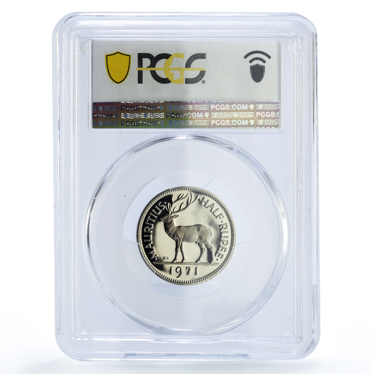 Mauritius 1/2 rupee Republic Coinage Queen Elizabeth PR68 PCGS CuNi coin 1971