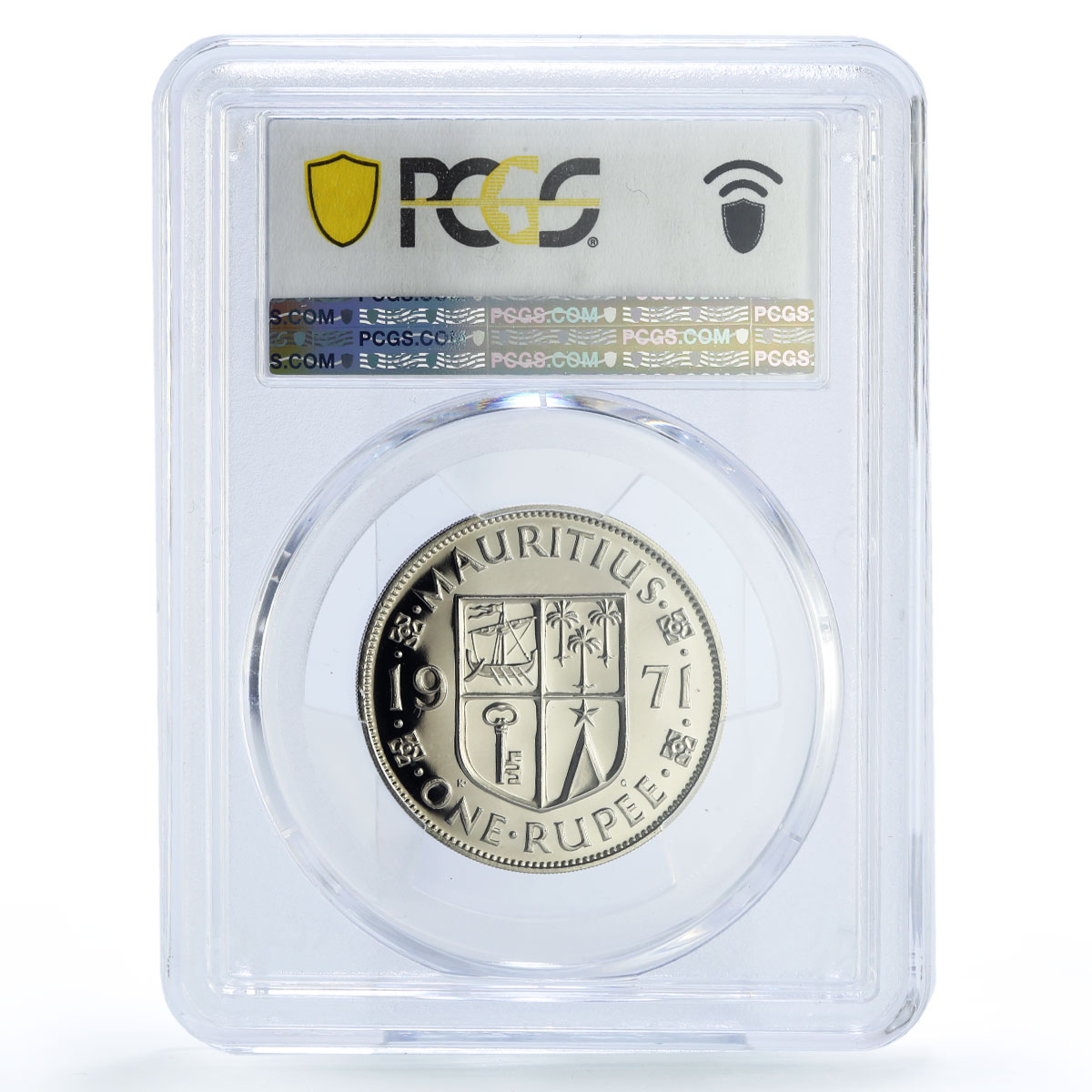 Mauritius 1 rupee Republic Coinage Queen Elizabeth PR68 PCGS CuNi coin 1971