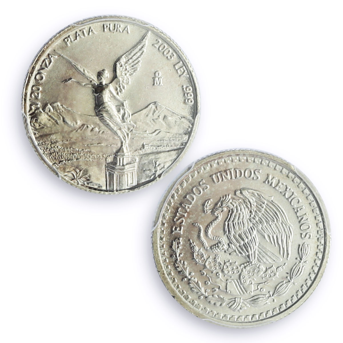 Mexico 1/20 onza Libertad Angel of Independence MS69 PCGS silver coin 2003