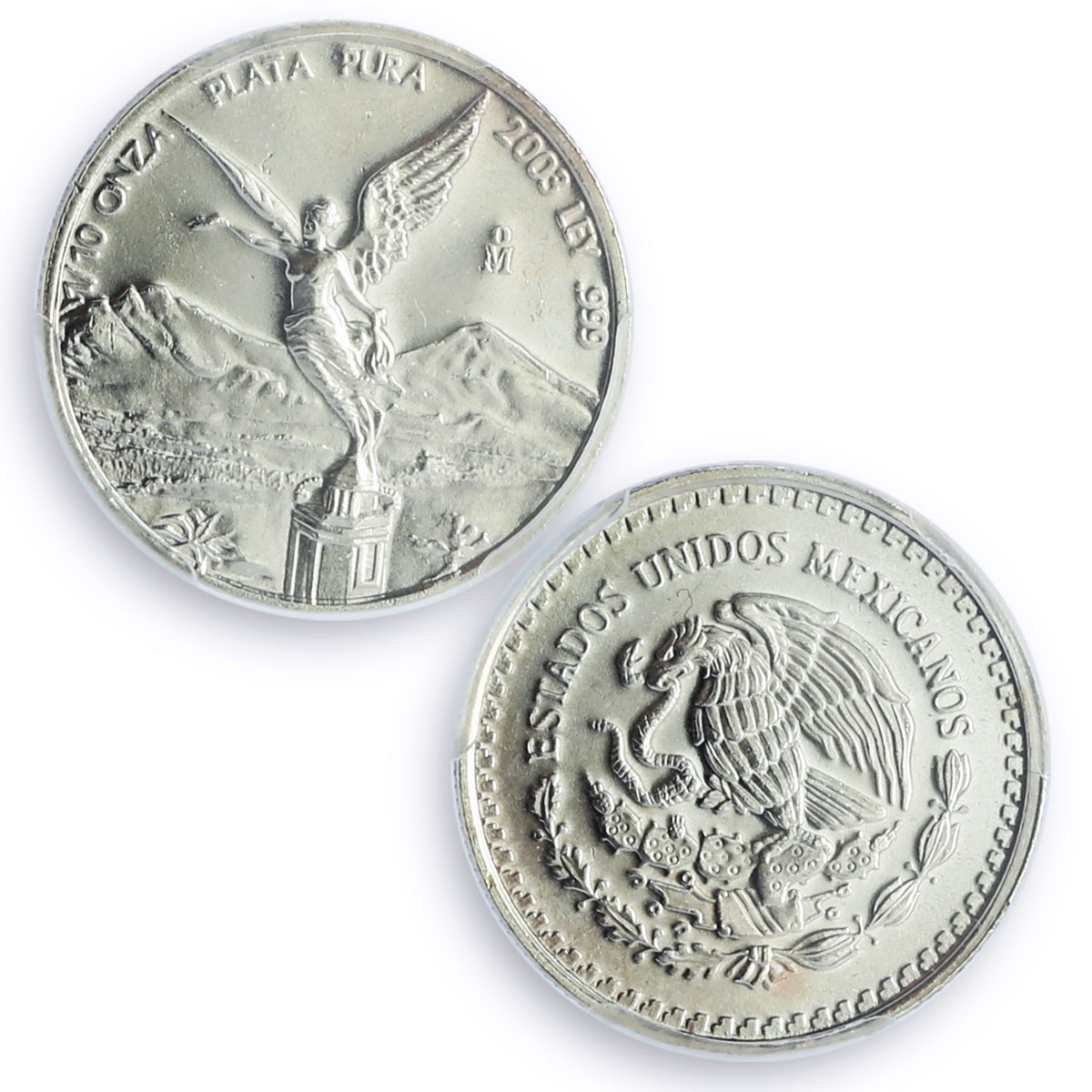 Mexico 1/10 onza Libertad Angel of Independence MS66 PCGS silver coin 2003