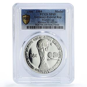 Mexico Football World Cup FIFA 1986 German Mint SP69 PCGS silver medal 1984