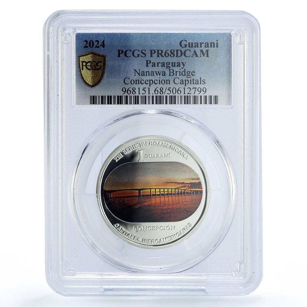 Paraguay 1 guarani Ibero-American Capitals Concepcion PR68 PCGS silver coin 2024