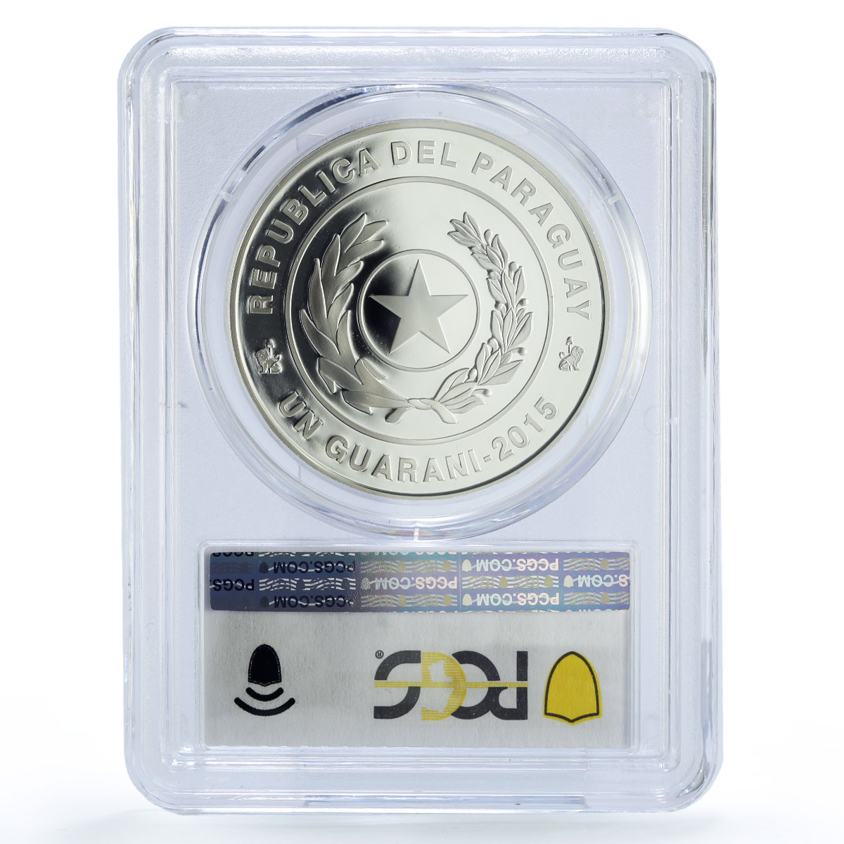 Paraguay 1 guarani Olympic Games in Rio Athletes PR70 PCGS silver coin 2015