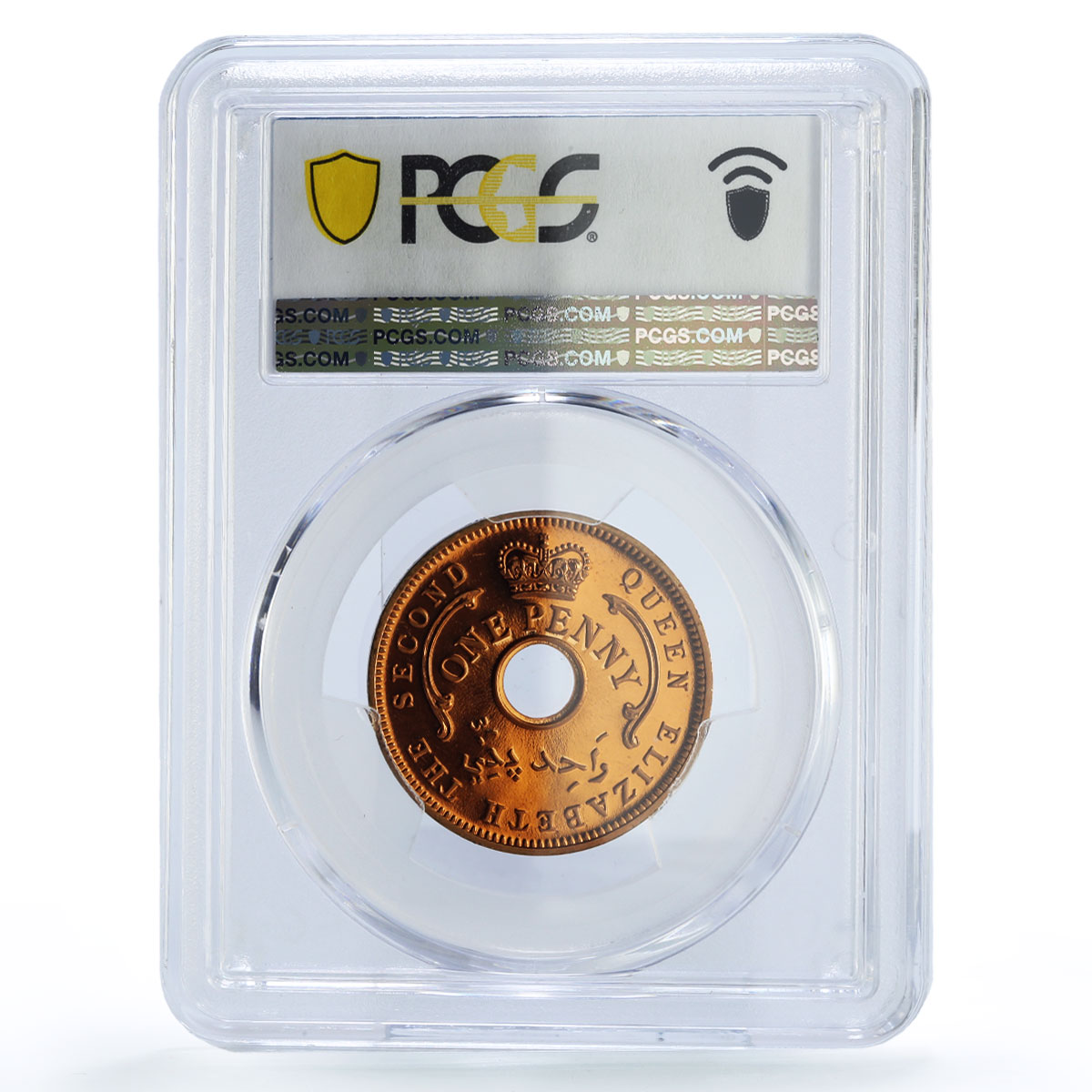 Nigeria 1 penny Federation Coinage Queen Elizabeth PR65 PCGS bronze coin 1959