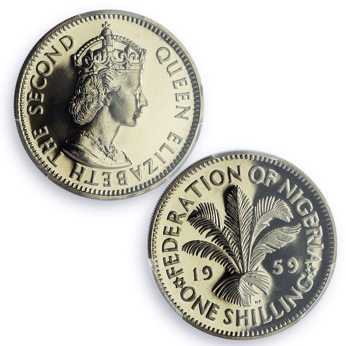 Nigeria 1 shilling Federation Coinage Queen Elizabeth PR65 PCGS CuNi coin 1959
