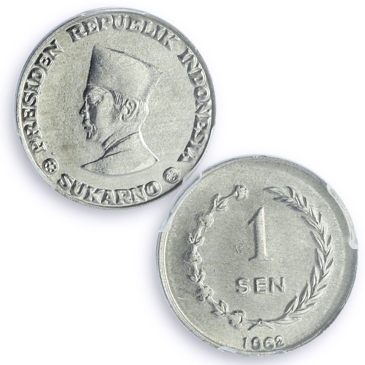 Indonesia Irian Barat 1 sen President Sukarno KM-5 MS64 PCGS aluminum coin 1962