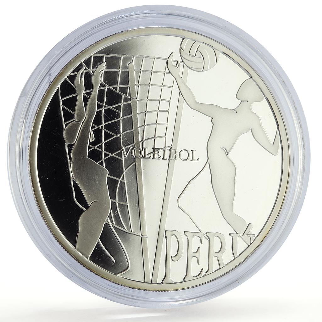 Peru 1 sol Ibero-American Countries Olympics Volleyball proof silver coin 2007