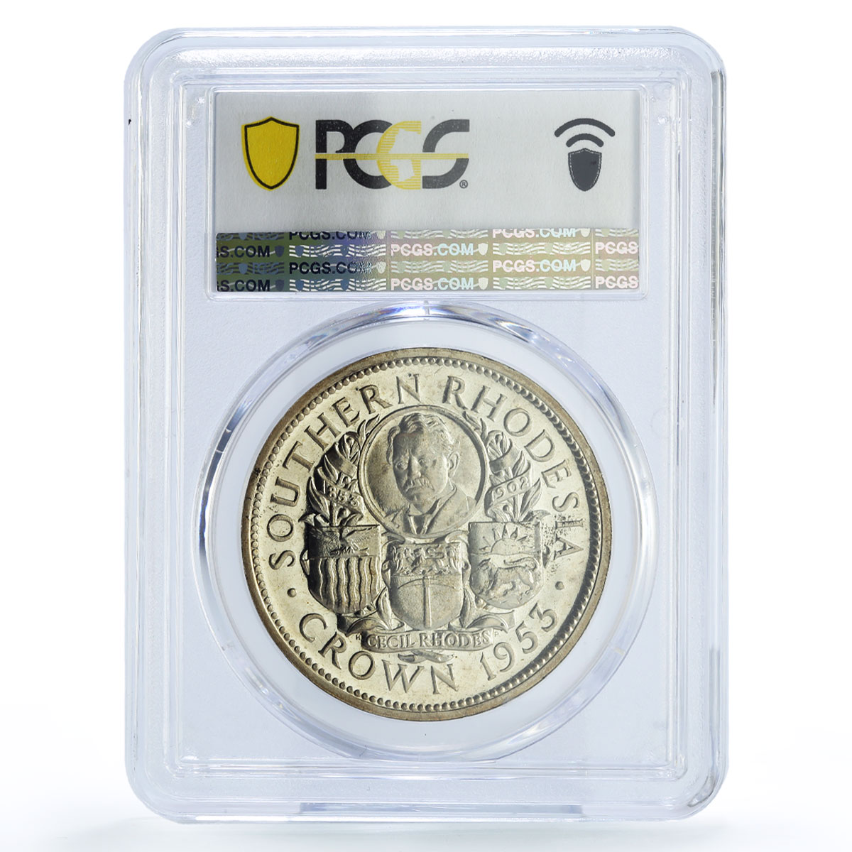 Gr Britain South. Rhodesia 1 crown Cecil Rhodes KM-27 PR65 PCGS silver coin 1953