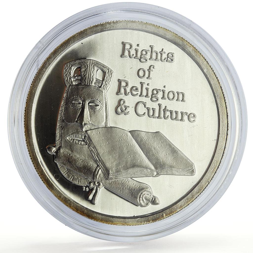Zambia 500 kwacha Human Rights Religion Culture Politics proof silver coiin 1994