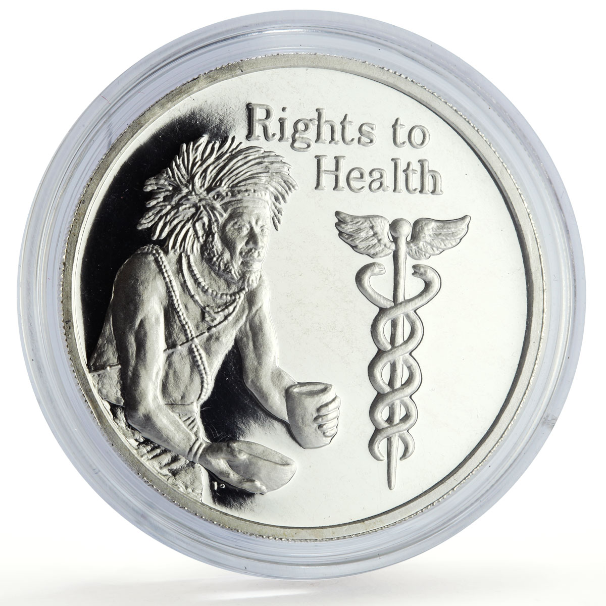 Zambia 500 kwacha Human Rights Health Healthcare Politics proof silver coin 1994