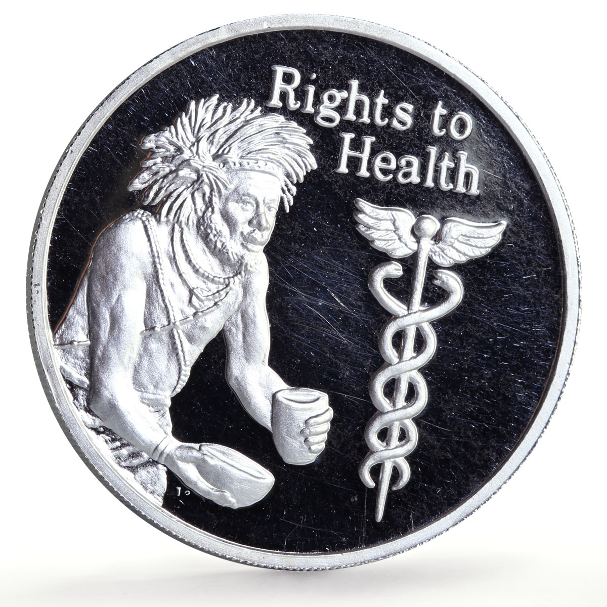 Zambia 500 kwacha Human Rights Health Healthcare Politics proof silver coin 1994