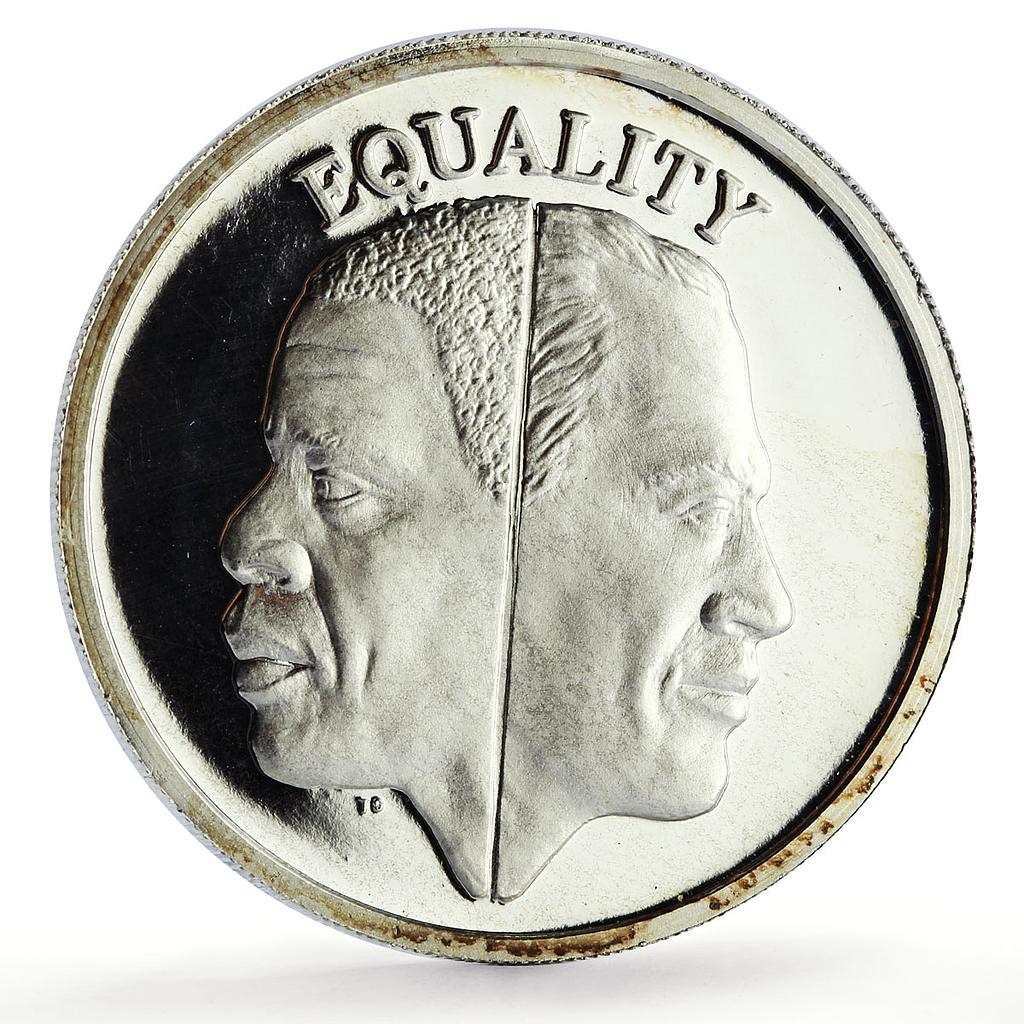Zambia 500 kwacha Human Rights Equality Politics proof silver coin 1994