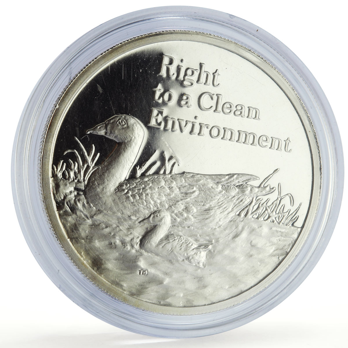 Zambia 500 kwacha Human Rights Clean Environment Duck proof silver coin 1994