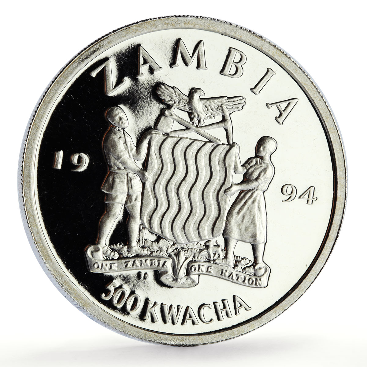 Zambia 500 kwacha Human Rights Women's Rights Politics proof silver coin 1994