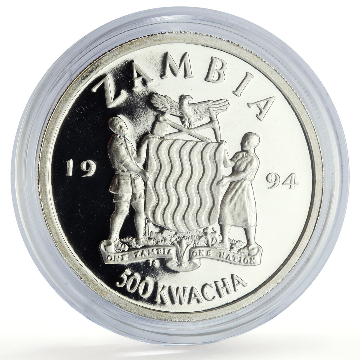 Zambia 500 kwacha Human Rights Women's Rights Politics proof silver coin 1994